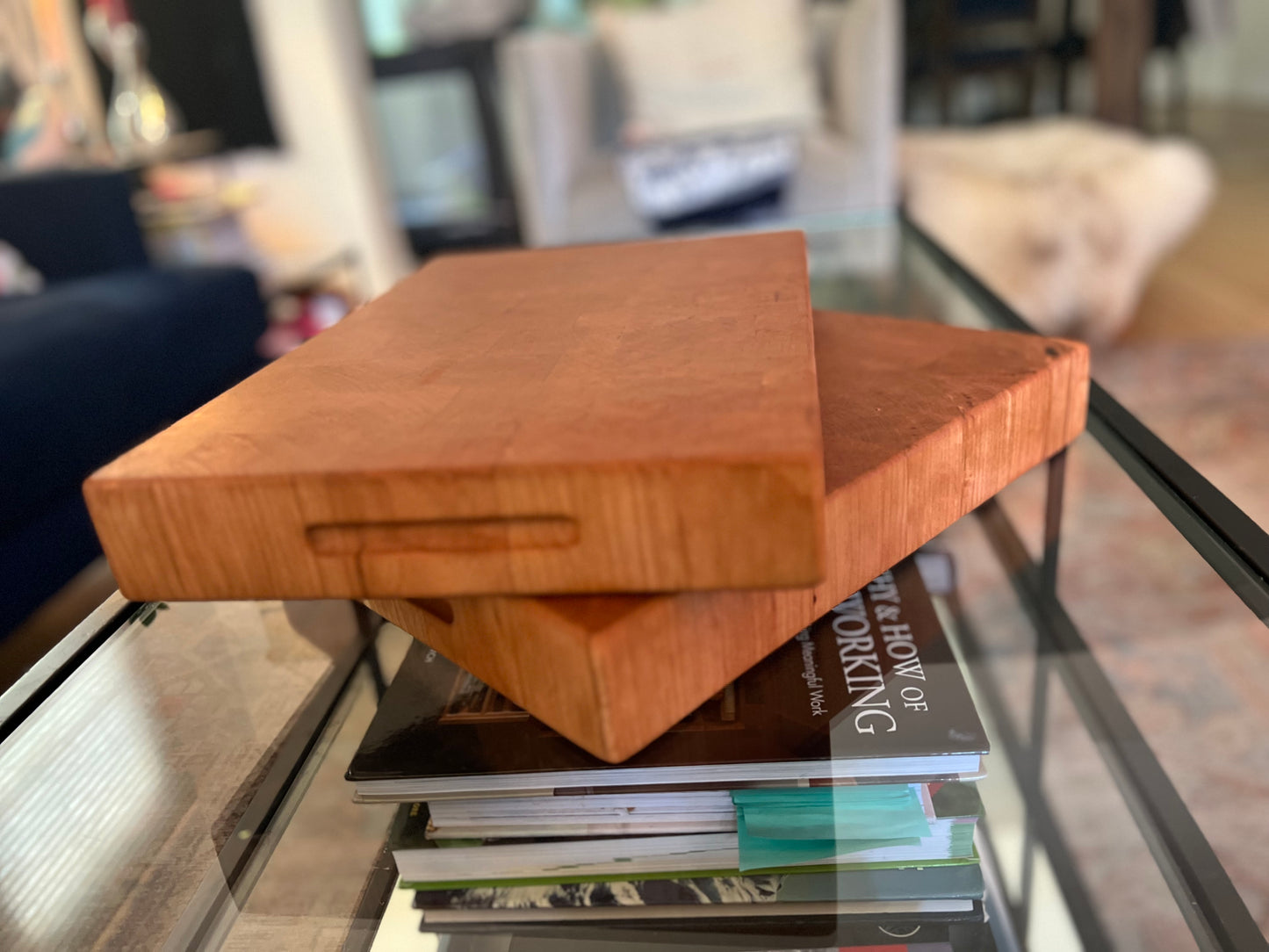 Custom end grain cherry cutting boards