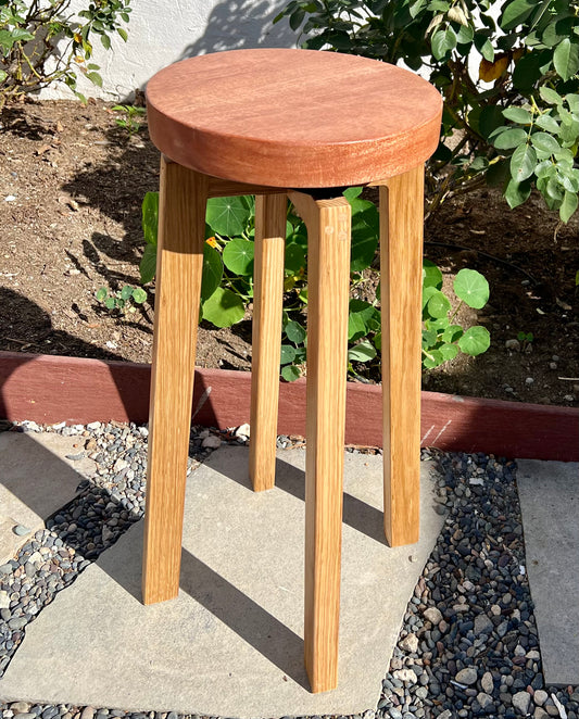 Custom swivel bar stool - White Oak & Mahogany