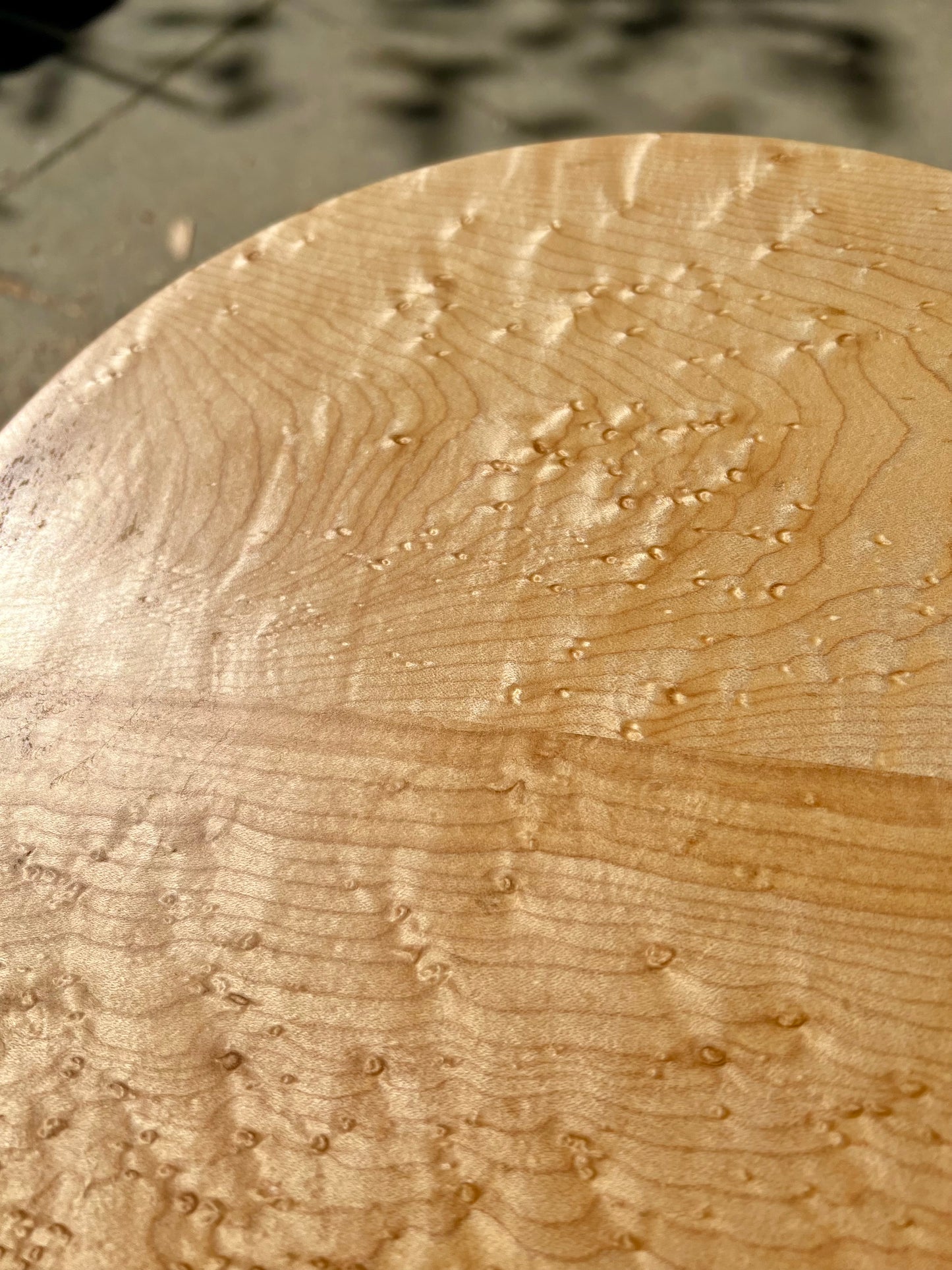 Custom swivel bar stool - White Oak and Birdseye Maple.