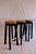 Custom swivel bar stool - ebonized ash and white oak with brass.