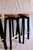 Custom swivel bar stool - ebonized ash and white oak with brass.